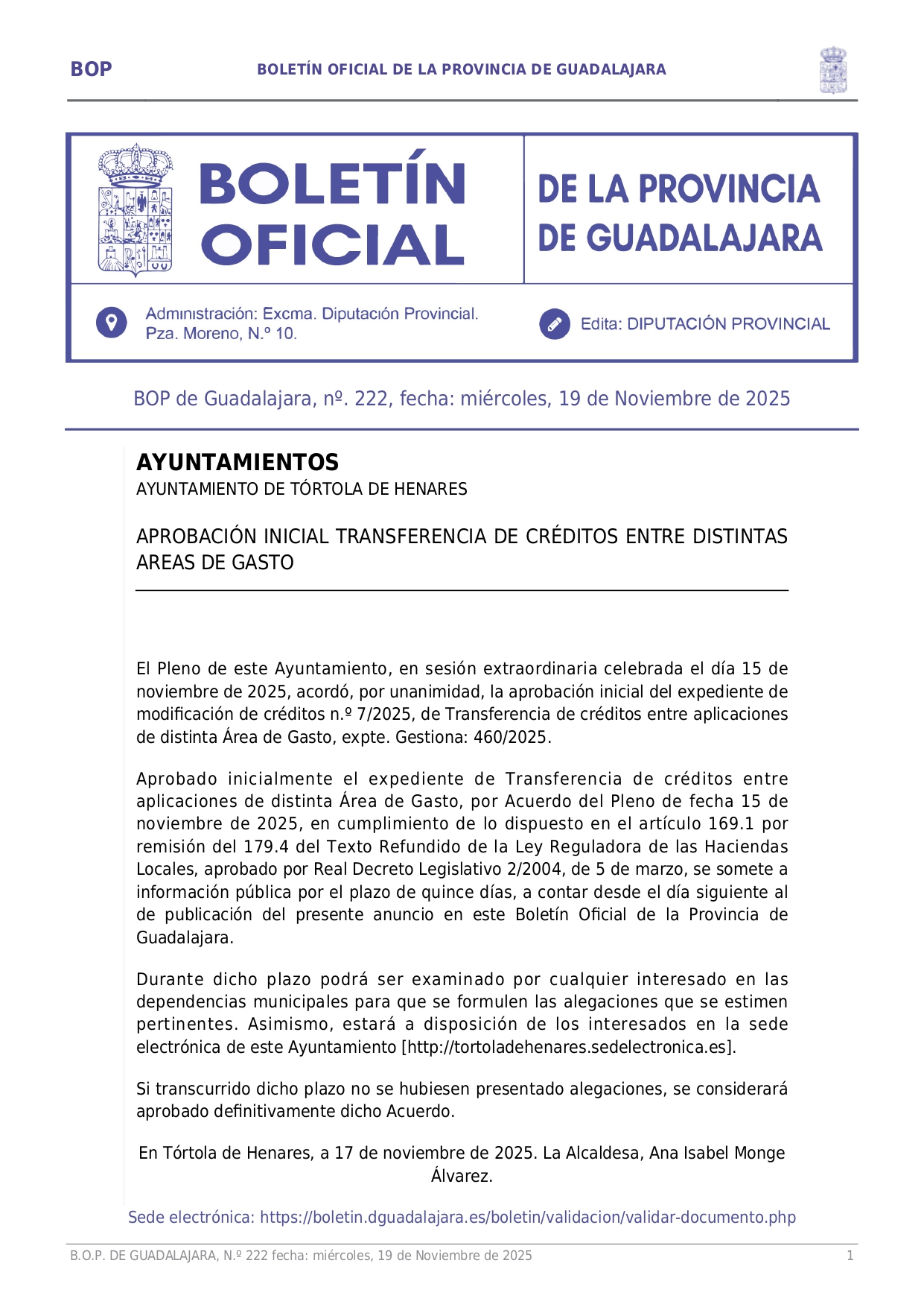 20251119 Otros Aprobacin Incial Transferencia BOP N222 DE 19112025 Page0001