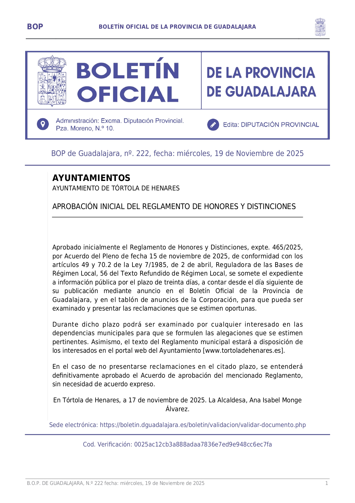 20251119 Otros Aprobacin Inicial Reglamento BOP N222 Fecha 19112025 Page0001