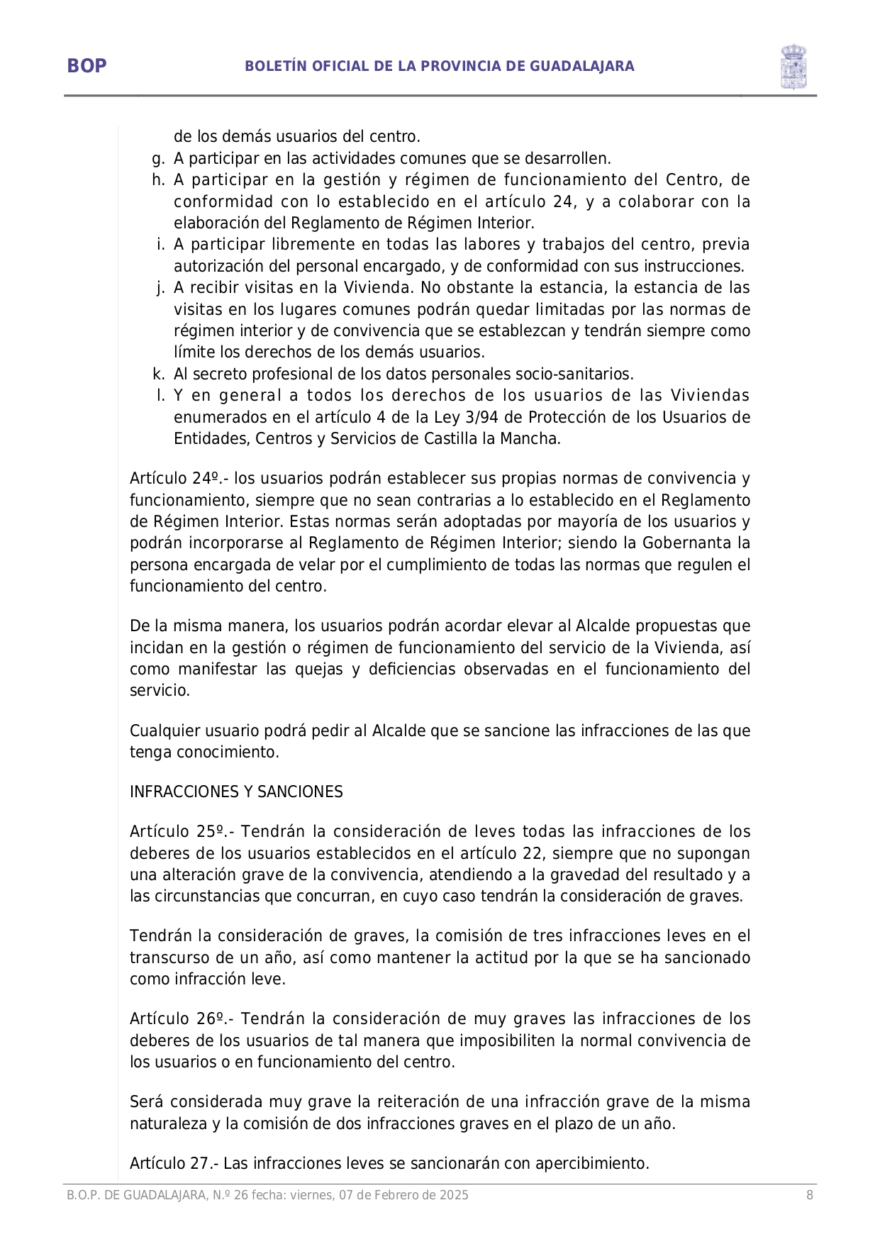 Aprobacin Definitiva Del Rgimen Interior De La Vivienda De Mayores De Trtola De Henares Page008 Aprobacin Definitiva Del Rgimen Interior De La Vivienda De Mayores De Trtola De Henares Page008