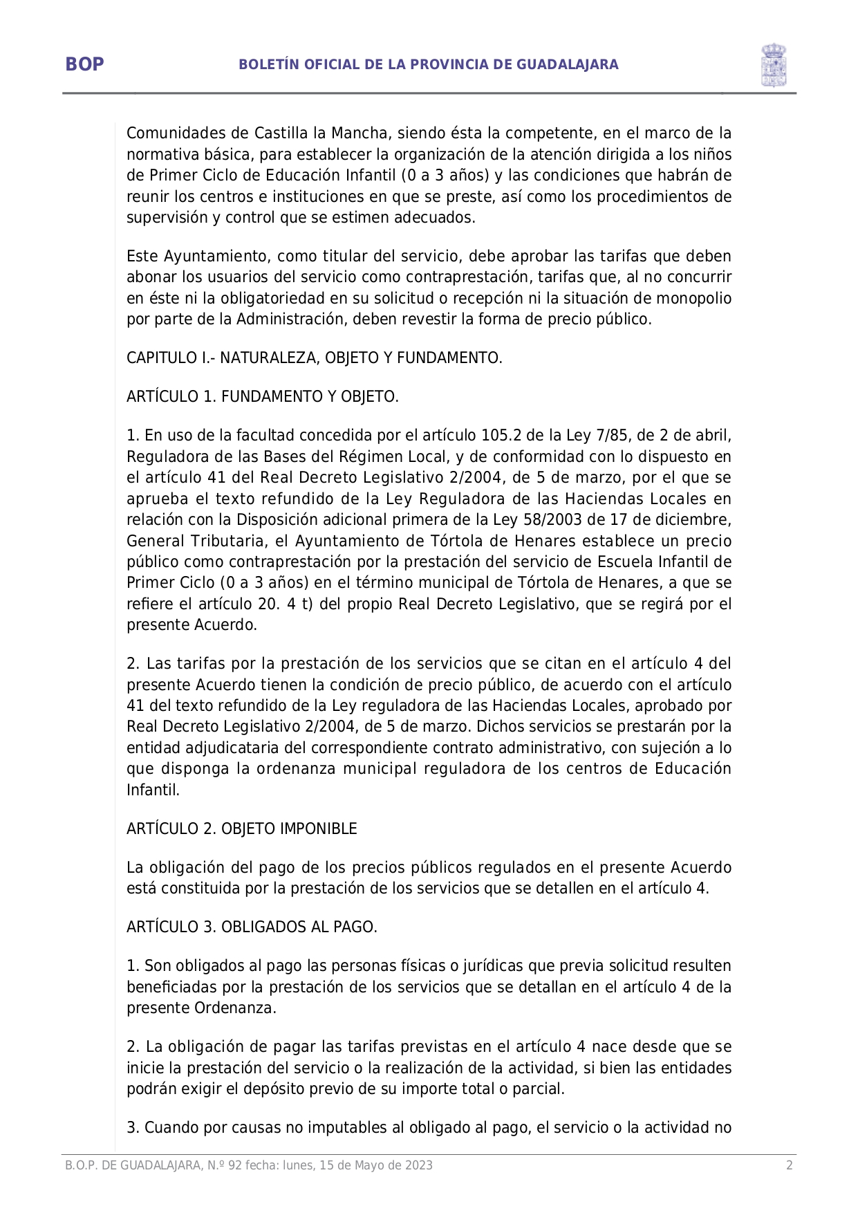 Aprobacin Provisional Acuerdo Regulador Precio Pblico Prestacin Servicio Escuela Infantil Page002 Aprobacin Provisional Acuerdo Regulador Precio Pblico Prestacin Servicio Escuela Infantil Page002