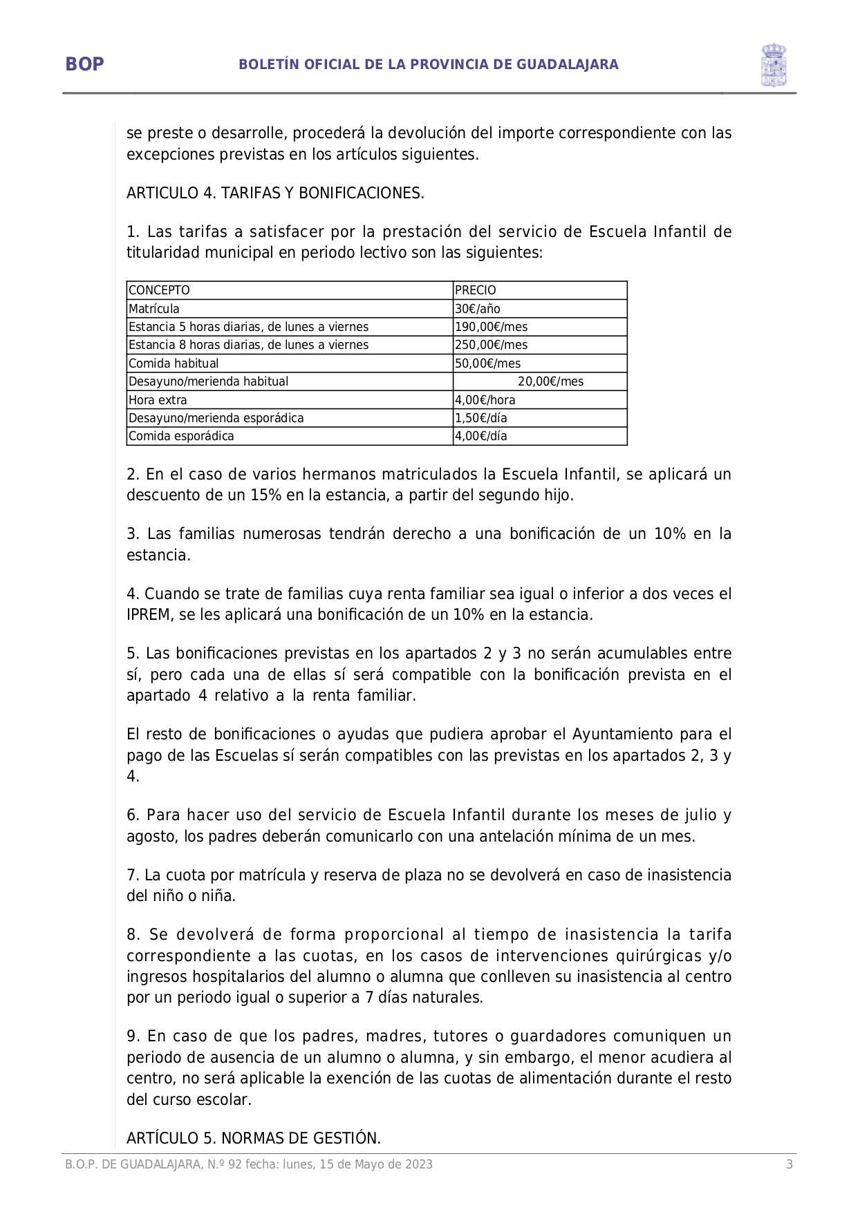 Aprobacin Provisional Acuerdo Regulador Precio Pblico Prestacin Servicio Escuela Infantil Page003 Aprobacin Provisional Acuerdo Regulador Precio Pblico Prestacin Servicio Escuela Infantil Page003