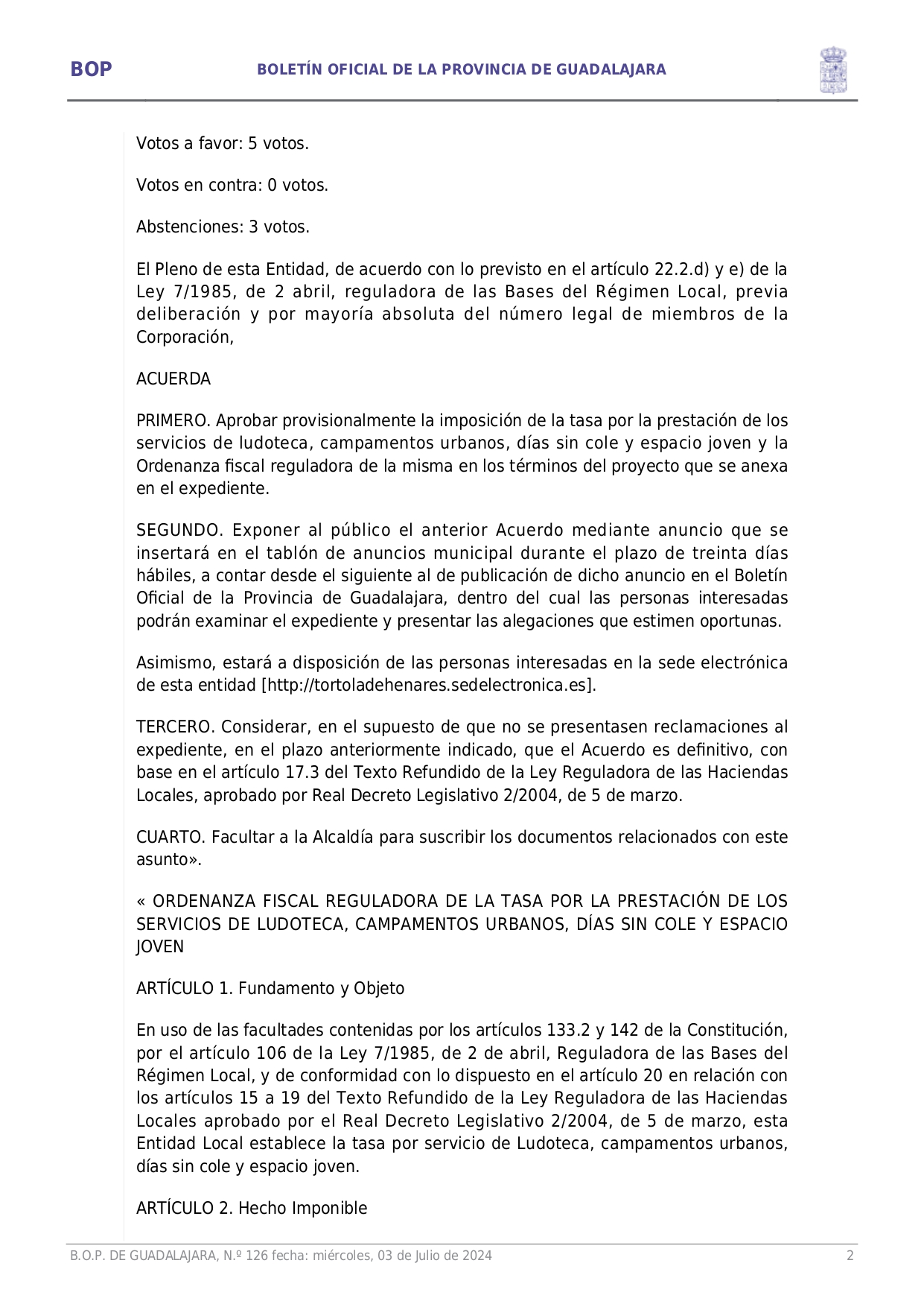 Aprobacion Definitiva Tasa Prestacin Servicios Ludoteca Campamentos Urbanos Das Sin Cole Y Espacio Joven Page0002 Aprobacion Definitiva Tasa Prestacin Servicios Ludoteca Campamentos Urbanos Das Sin Cole Y Espacio Joven Page0002