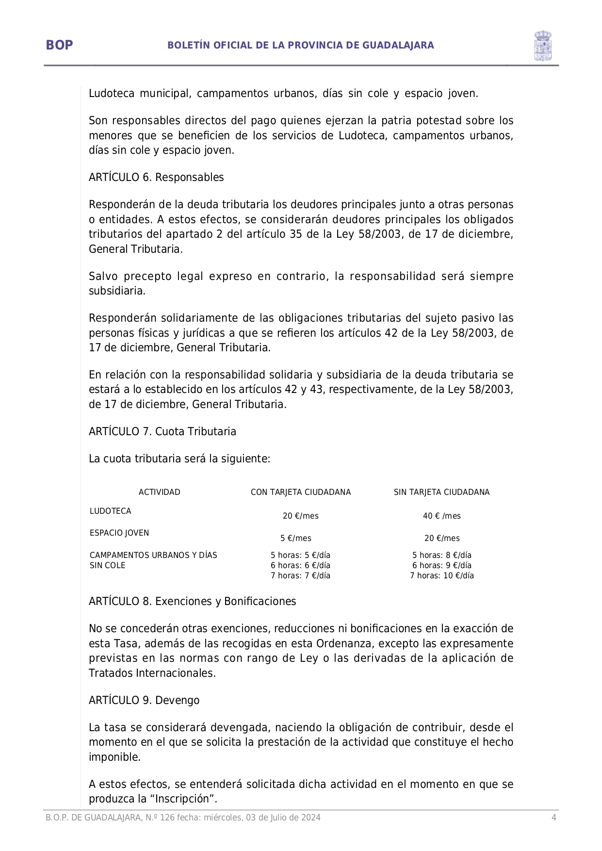 Aprobacion Definitiva Tasa Prestacin Servicios Ludoteca Campamentos Urbanos Das Sin Cole Y Espacio Joven Page0004 Aprobacion Definitiva Tasa Prestacin Servicios Ludoteca Campamentos Urbanos Das Sin Cole Y Espacio Joven Page0004