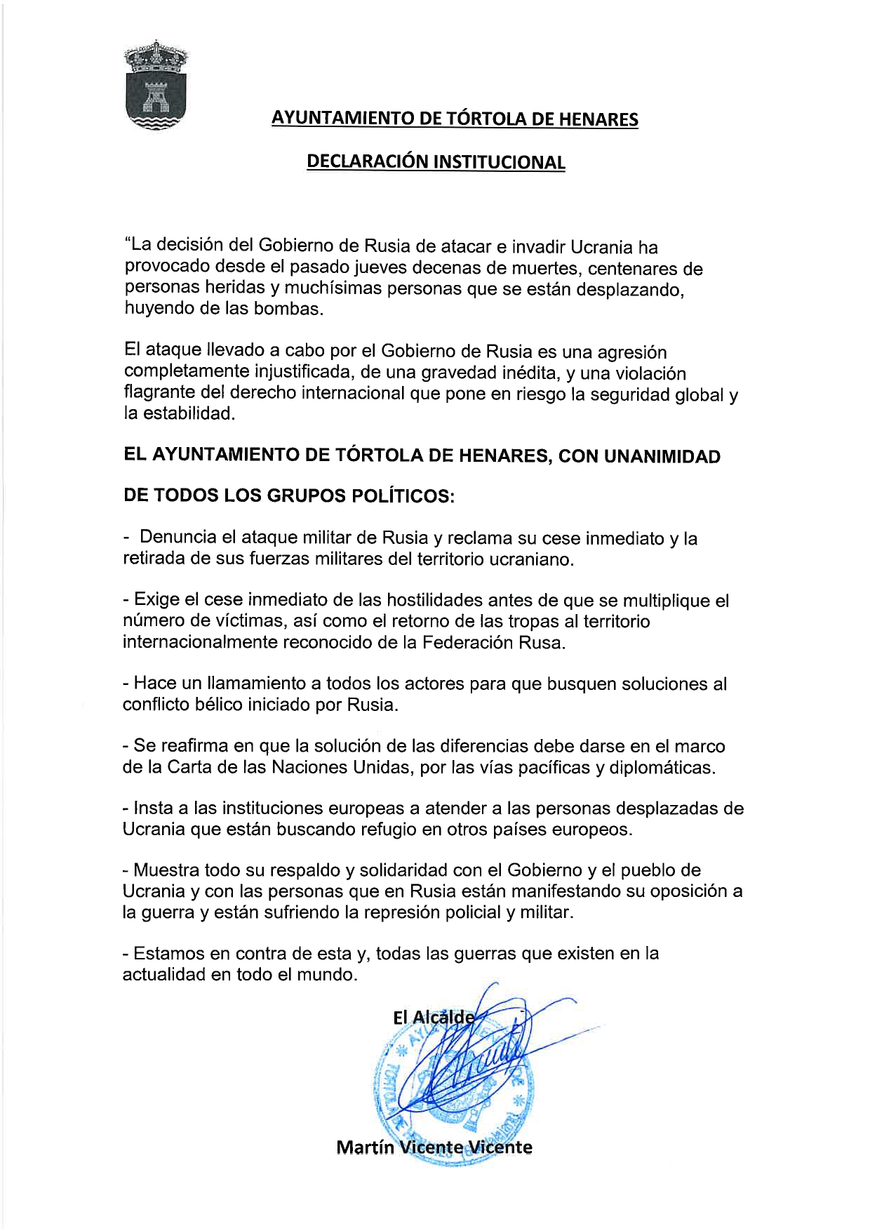 Declaracin Institucional Declaracin Institucional