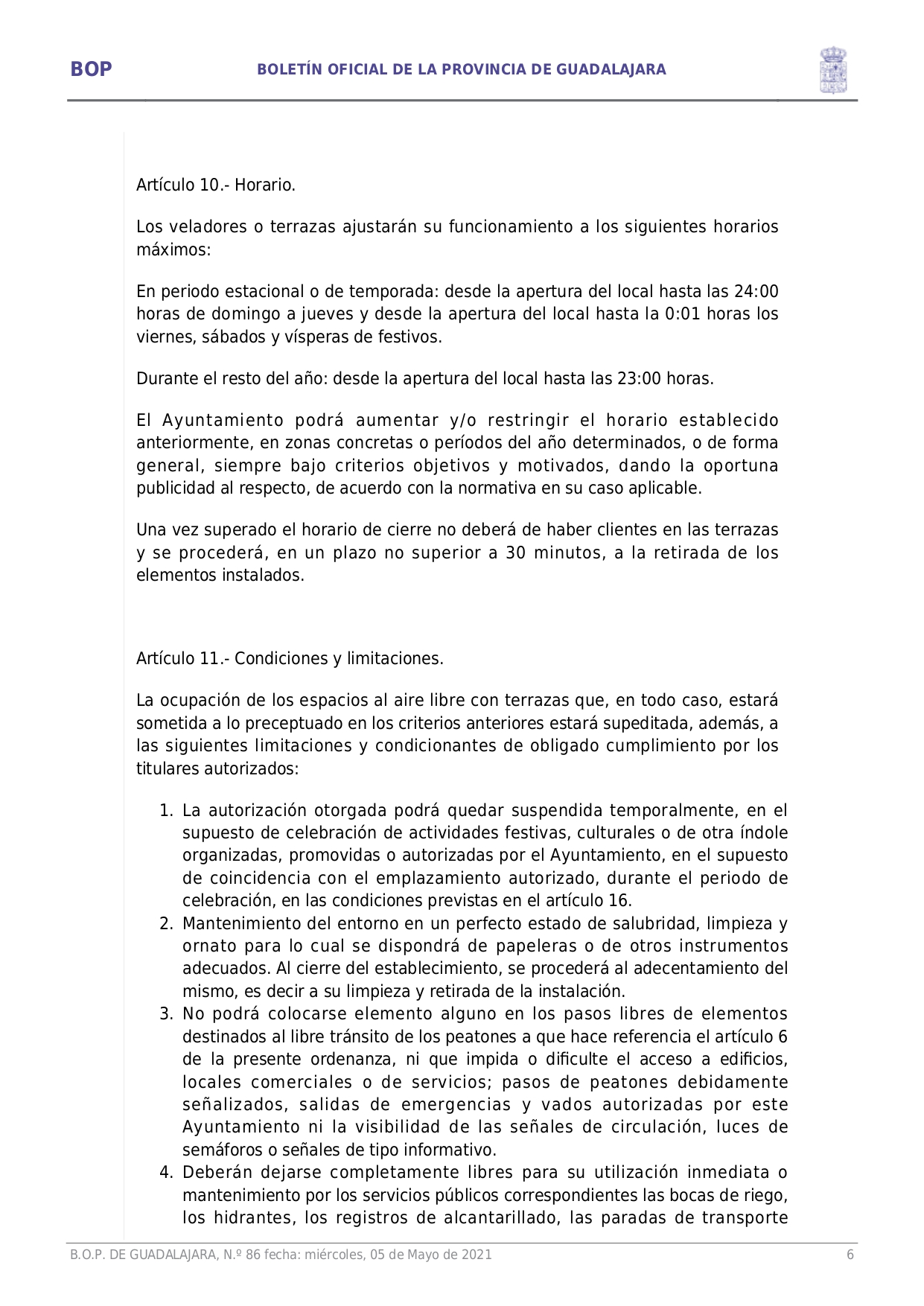 Ordenanza Reguladora Ocupacin Va Pblica Con Terrazas E Instalaciones Complementarias En Hostelera Y Restauracin Page006 Ordenanza Reguladora Ocupacin Va Pblica Con Terrazas E Instalaciones Complementarias En Hostelera Y Restauracin Page006