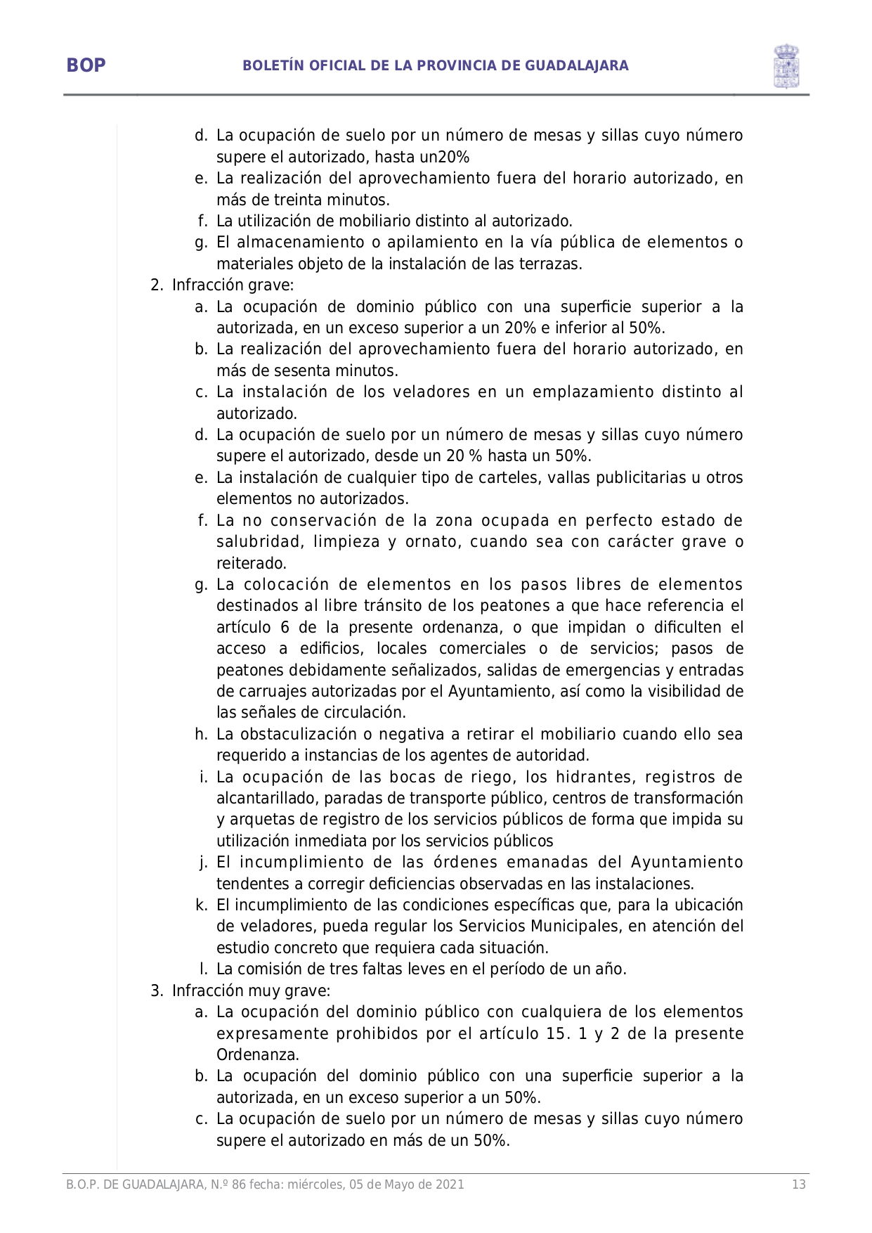 Ordenanza Reguladora Ocupacin Va Pblica Con Terrazas E Instalaciones Complementarias En Hostelera Y Restauracin Page013 Ordenanza Reguladora Ocupacin Va Pblica Con Terrazas E Instalaciones Complementarias En Hostelera Y Restauracin Page013