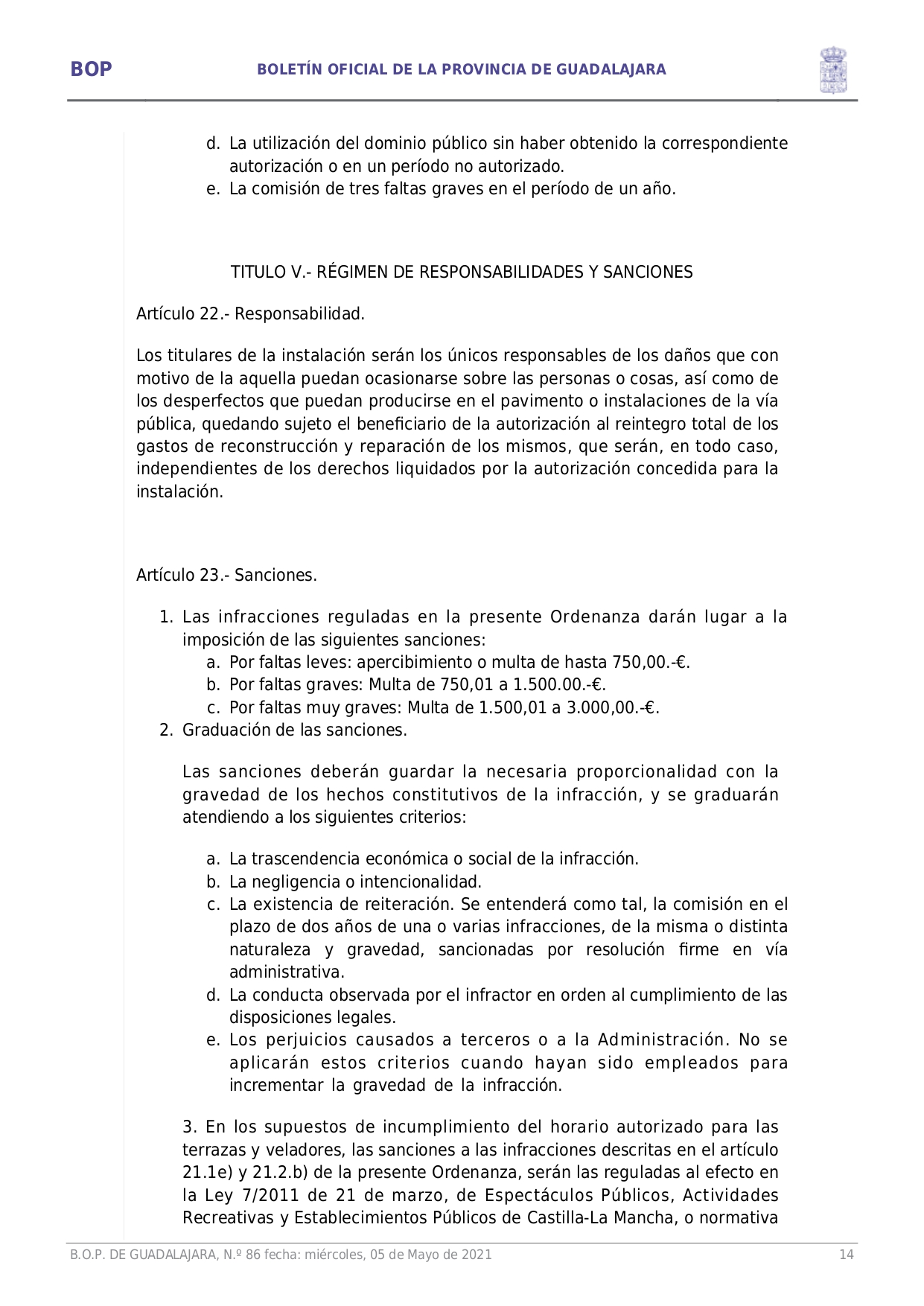 Ordenanza Reguladora Ocupacin Va Pblica Con Terrazas E Instalaciones Complementarias En Hostelera Y Restauracin Page014 Ordenanza Reguladora Ocupacin Va Pblica Con Terrazas E Instalaciones Complementarias En Hostelera Y Restauracin Page014